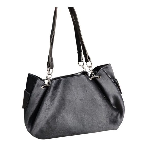 NWOT Multipurpose Vegan Suede Letters Shoulder Bag Spacious Interior Casual - Picture 6 of 14